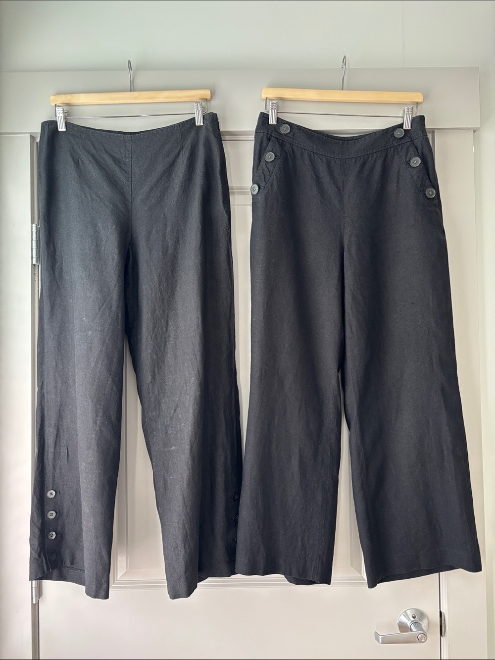 100% linen wide leg trousers x2